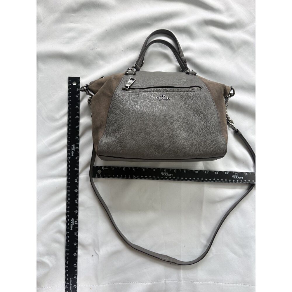 Coach Pebbled Leather & Suede Chain Strap Shoulder or Crossbody Bag - Picture 8 of 14